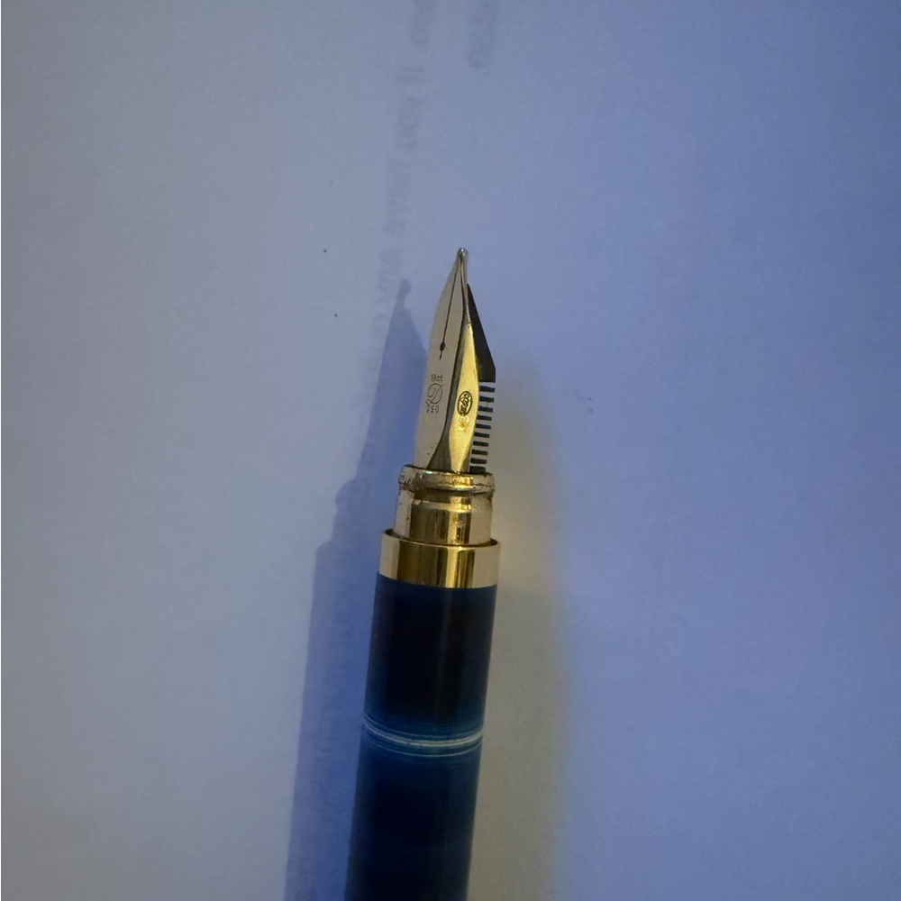 Vintage S. T. Dupont - Blue and Gold Fountain Pen - Picture 7 of 9